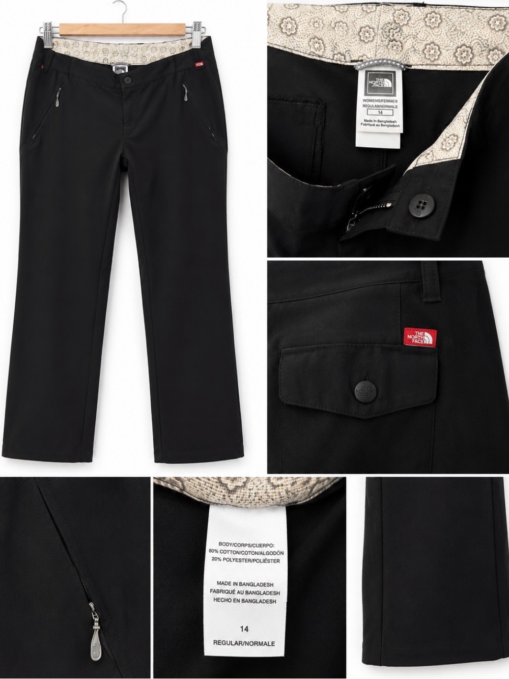 The North Face Black Cargo Outdoor Pants/ woman 14